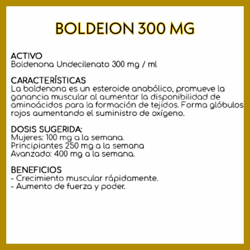 BOLDENONA -(EQUIPOISE)  Boldenona Undecilenato 300 mg/ml - 10 ML | ZION PHARMA