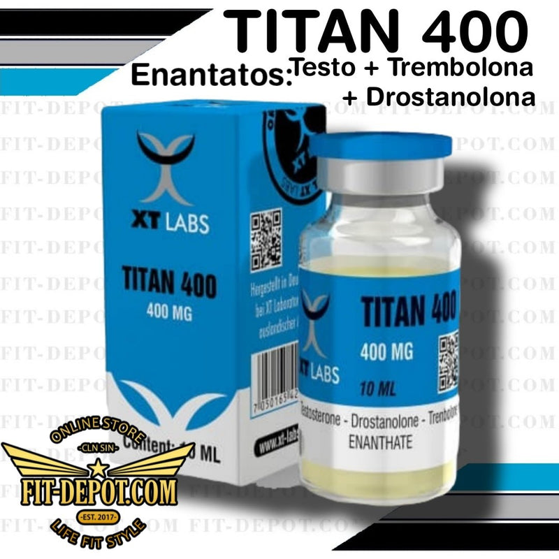 TITAN- 400 : Potente mezcla de 3 esteroides: Enantato de Testosterona 200mg + Enantato de Drostanolona 100mg + Enantato de Trenbolona 100mg | Esteroides XT LABS - esteroide