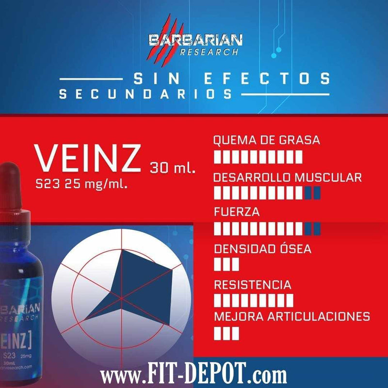 VEINZ (Ultrabolic S-23) 25MG/ML - 30ML  | SARMS BARBARIAN RESEARCH - FIT Depot de México